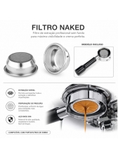 Porta-filtro 58mm Bottomless  - Naked+ Filtro Extre Fino IMS 16/18 g P/ Gaggia Classic P7 N1