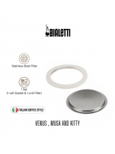 Kit borracha + filtro para cafeteira bialetti venus inox  10 XIC P1 I1