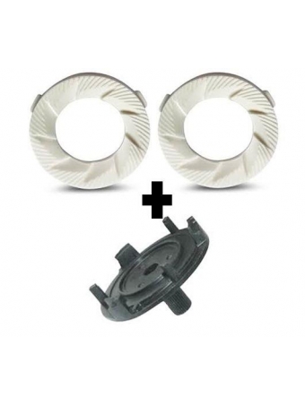 Kit 2 lamina  de ceramica  + 1 suporte plastico cafeteira saeco e gaggia