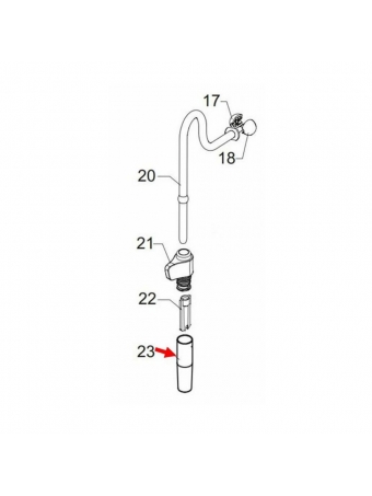 Tubo plastico preto da saida de agua quente e vapor cafeteira saeco e gaggia P1 H4