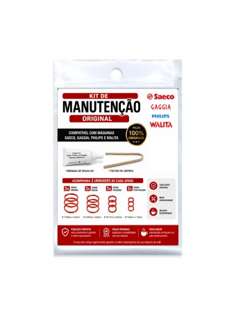 Kit  Manutenção Grupo Cafe Gaggia - Saeco Philips - Oring, Graxa, Feltro de Limpeza
