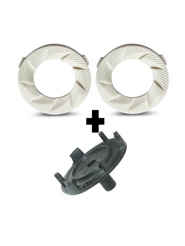 Kit 2 lamina  de ceramica  + 1 suporte plastico cafeteira saeco e gaggia